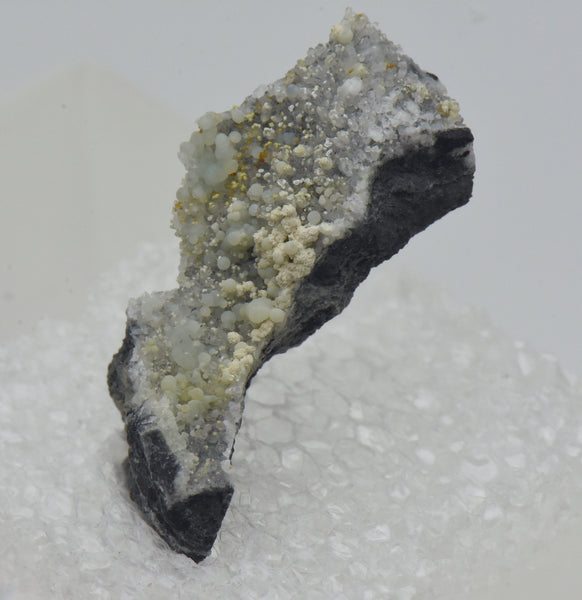 Crandallite with Variscite and Minor Cacoxenite on Quartz Thumbnail Specimen - Nevada, USA