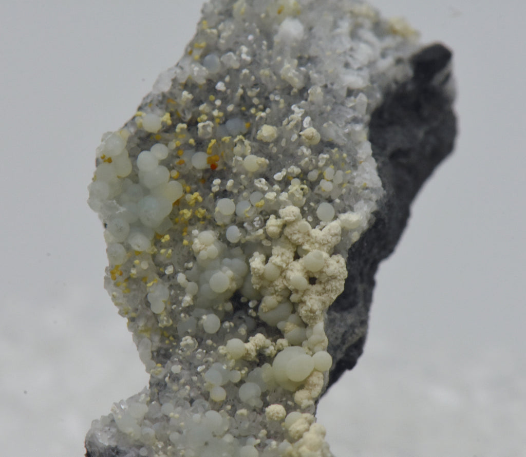 Crandallite with Variscite and Minor Cacoxenite on Quartz Thumbnail Specimen - Nevada, USA