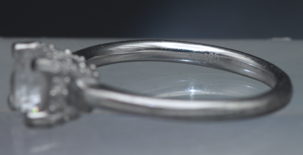 Vintage Sterling Silver Crystal Solitaire Ring - Size 7