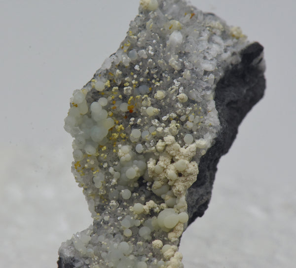 Crandallite with Variscite and Minor Cacoxenite on Quartz Thumbnail Specimen - Nevada, USA