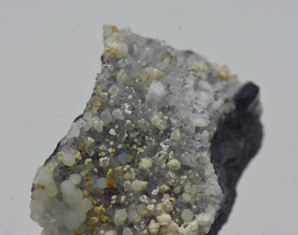 Crandallite with Variscite and Minor Cacoxenite on Quartz Thumbnail Specimen - Nevada, USA