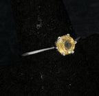 Vintage Citrine Sterling Silver Solitaire Ring - Size 8.5