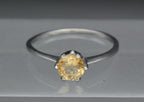 Vintage Citrine Sterling Silver Solitaire Ring - Size 8.5