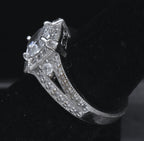 Sterling Silver Cushion Cut Cubic Zirconia Halo Ring - Size 6