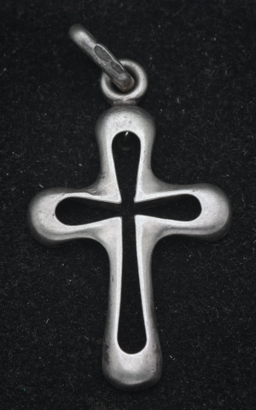 Vintage Sterling Silver Italian Cross Pendant