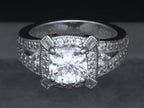 Sterling Silver Cushion Cut Cubic Zirconia Halo Ring - Size 6