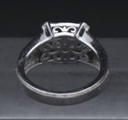 Sterling Silver Cushion Cut Cubic Zirconia Halo Ring - Size 6