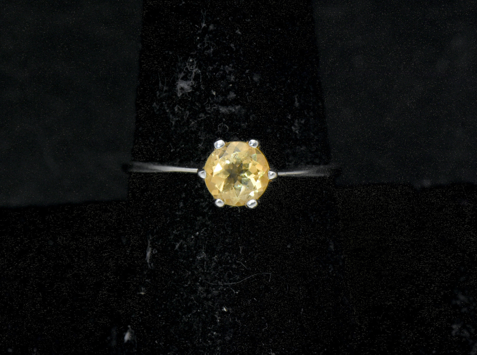Vintage Citrine Sterling Silver Solitaire Ring - Size 8.5