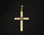 Vintage 14k Gold Filled and Diamond Cross Pendant