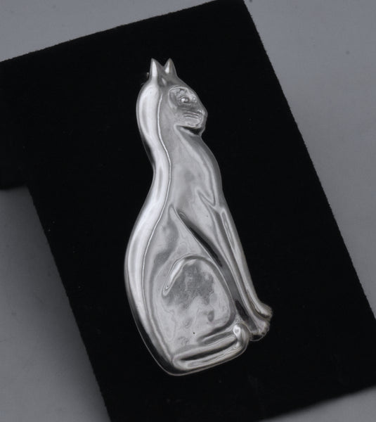 Vintage Sterling Silver Cat Brooch/Pendant