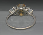 Vintage Citrine and CZ Sterling Silver Ring - Size 7.75