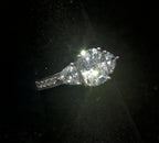 Vintage Cushion Cut Cubic Zirconia Sterling Silver Ring - Size 7