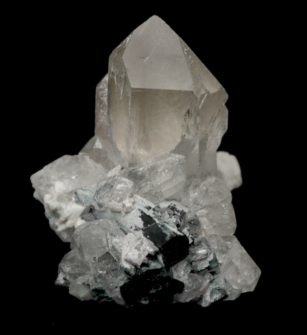 Quartz with Black Tourmaline Crystals Mineral Specimen - Afghanistan