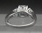 Vintage Cushion Cut Cubic Zirconia Sterling Silver Ring - Size 7