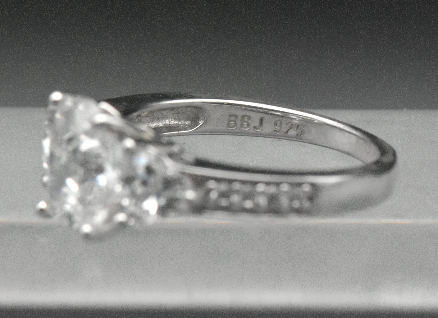Vintage Cushion Cut Cubic Zirconia Sterling Silver Ring - Size 7
