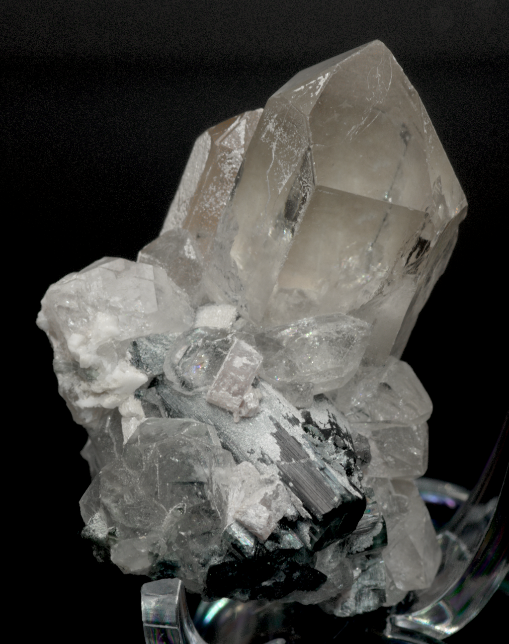 Quartz with Black Tourmaline Crystals Mineral Specimen - Afghanistan