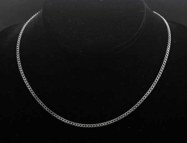 Vintage Sterling Silver Curb Link Chain Necklace - 15.75"