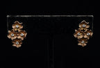 Vintage Floral Cubic Zirconia Copper Tone Sterling Silver Earrings