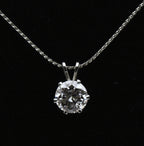 Cubic Zirconia Pendant on Chain Necklace - 17.75"