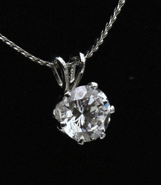 Cubic Zirconia Pendant on Chain Necklace - 17.75"