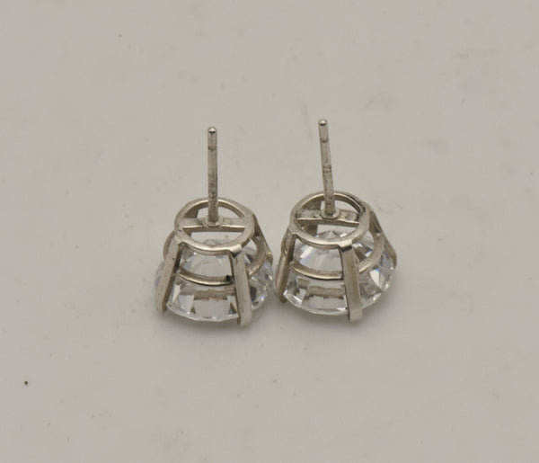 Diamonique - 9mm Cubic Zirconia Sterling Silver Stud Earrings