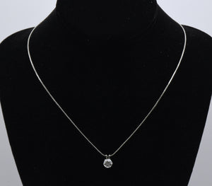 Cubic Zirconia Pendant on Chain Necklace - 17.75"