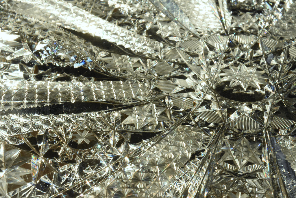 Antique Bohemian Cut Crystal Tray