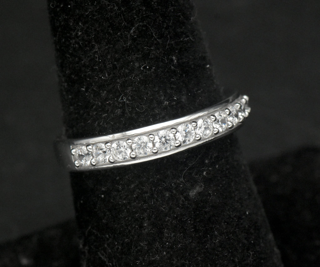Vintage Sterling Silver Cubic Zirconia Ring - Size 7