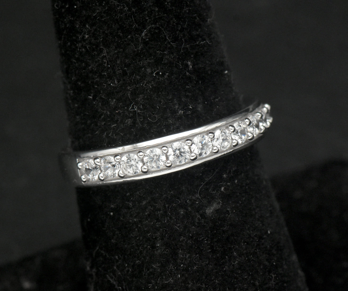 Vintage Sterling Silver Cubic Zirconia Ring - Size 7