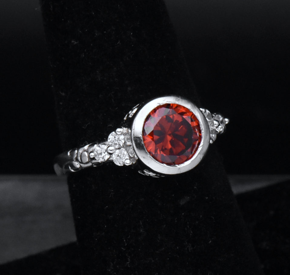 Sterling Silver Interchangeable Gem Ring - Size 7