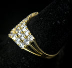 Vintage 14k CZ Chevron Ring - Size 6.25