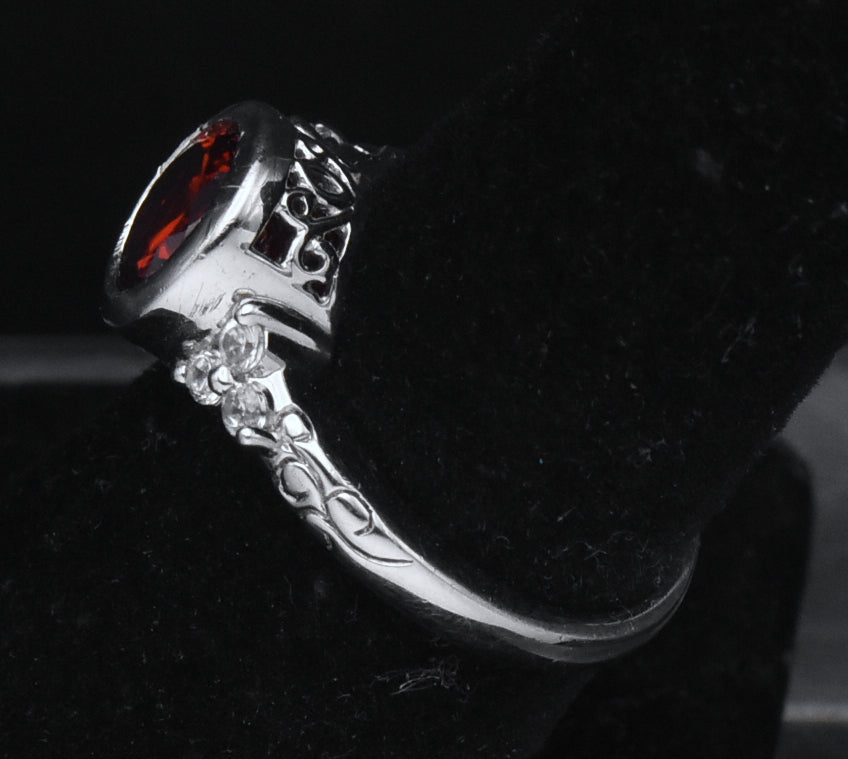 Sterling Silver Interchangeable Gem Ring - Size 7