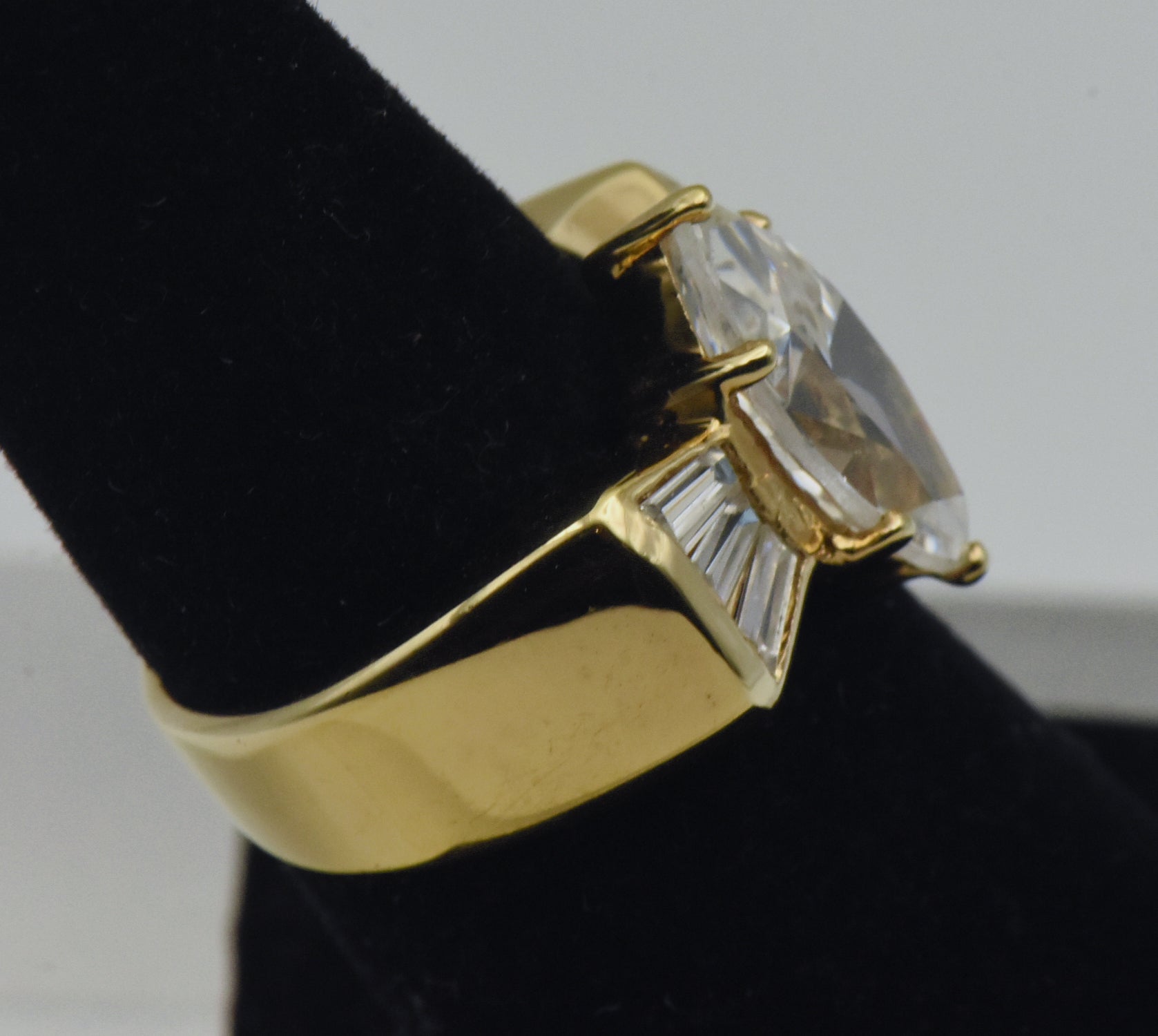 Vintage Vermeil Cubic Zirconia Bow Tie Ring - Size 6
