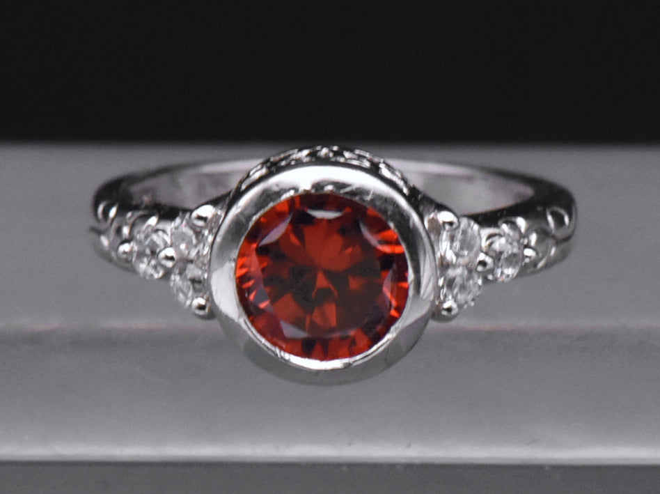 Sterling Silver Interchangeable Gem Ring - Size 7