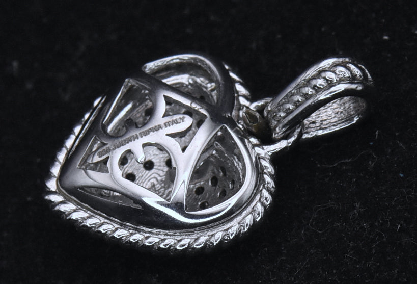 Judith Ripka - Sterling Silver Cubic Zirconia Heart Charm