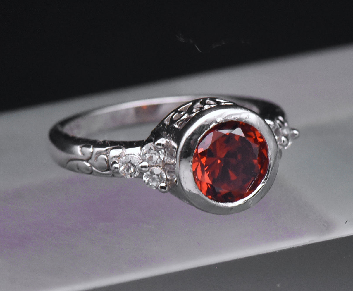 Sterling Silver Interchangeable Gem Ring - Size 7