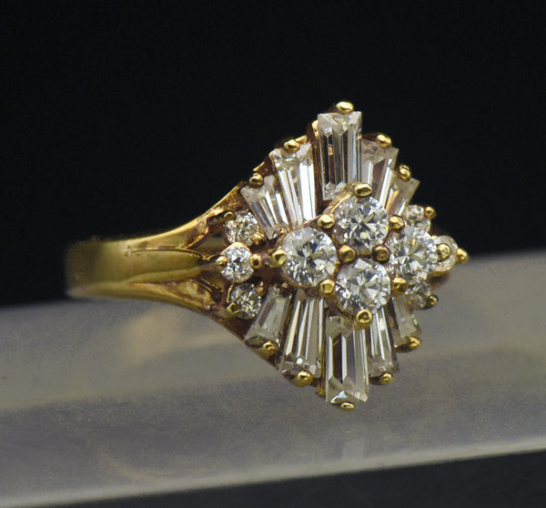 Vintage Cubic Zirconia Vermeil Ring - Size 10