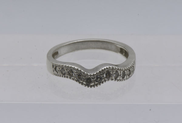 Ross-Simons - Vintage Sterling Silver Cubic Zirconia Wavy Band - Size 8