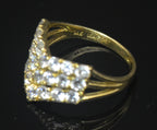 Vintage 14k CZ Chevron Ring - Size 6.25