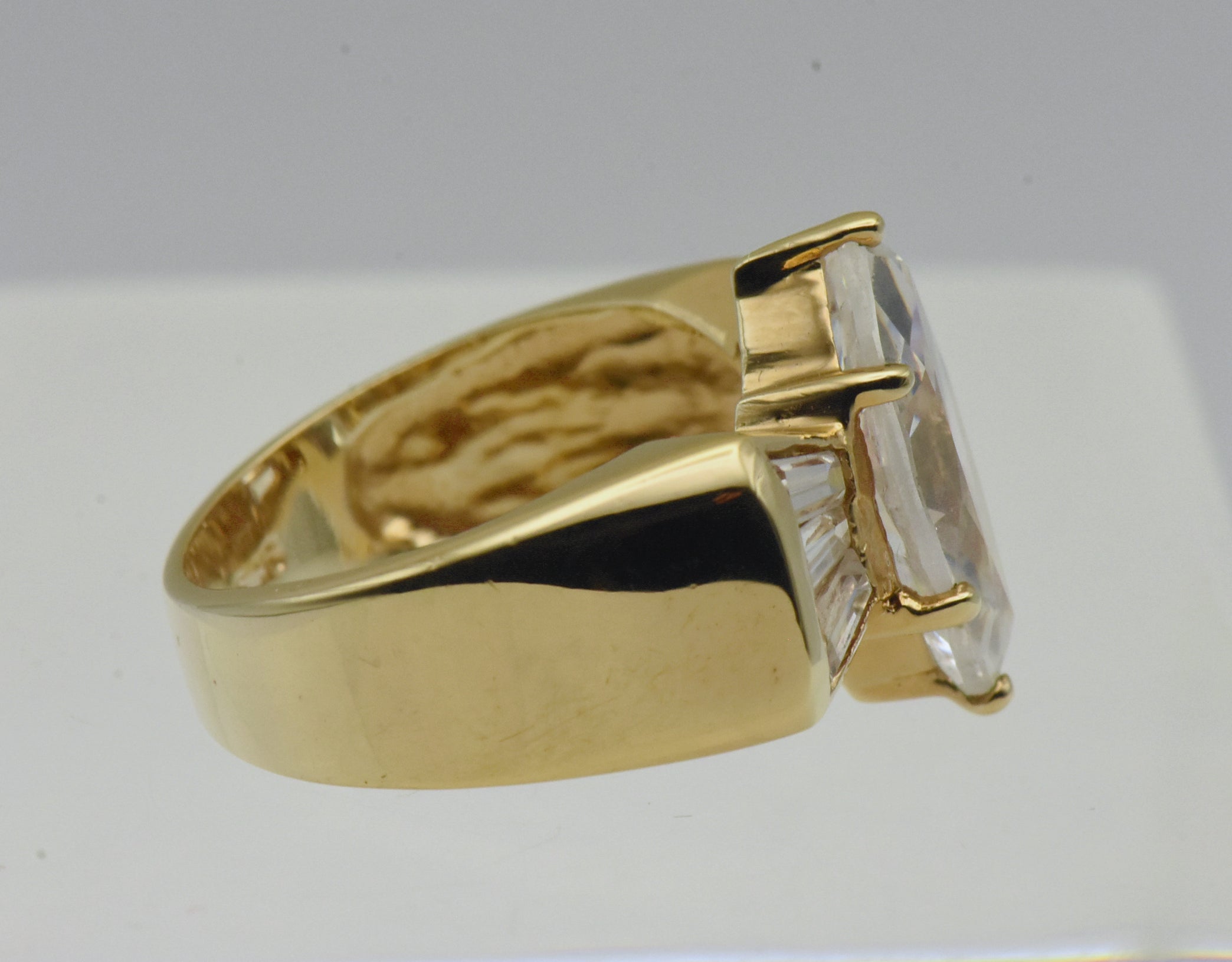 Vintage Vermeil Cubic Zirconia Bow Tie Ring - Size 6
