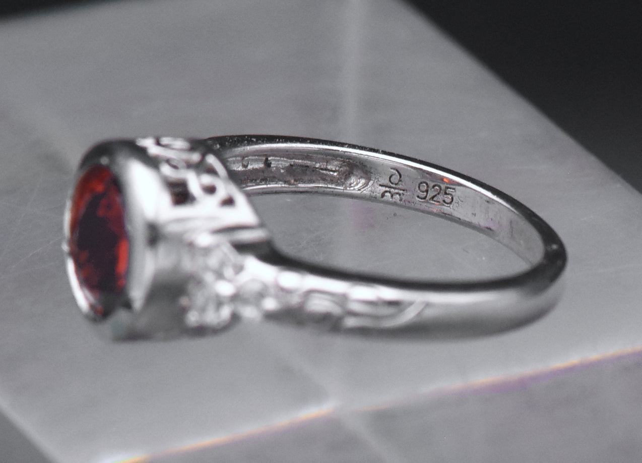 Sterling Silver Interchangeable Gem Ring - Size 7