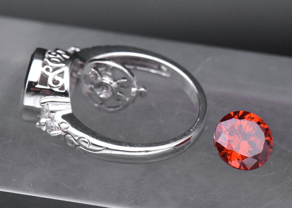 Sterling Silver Interchangeable Gem Ring - Size 7