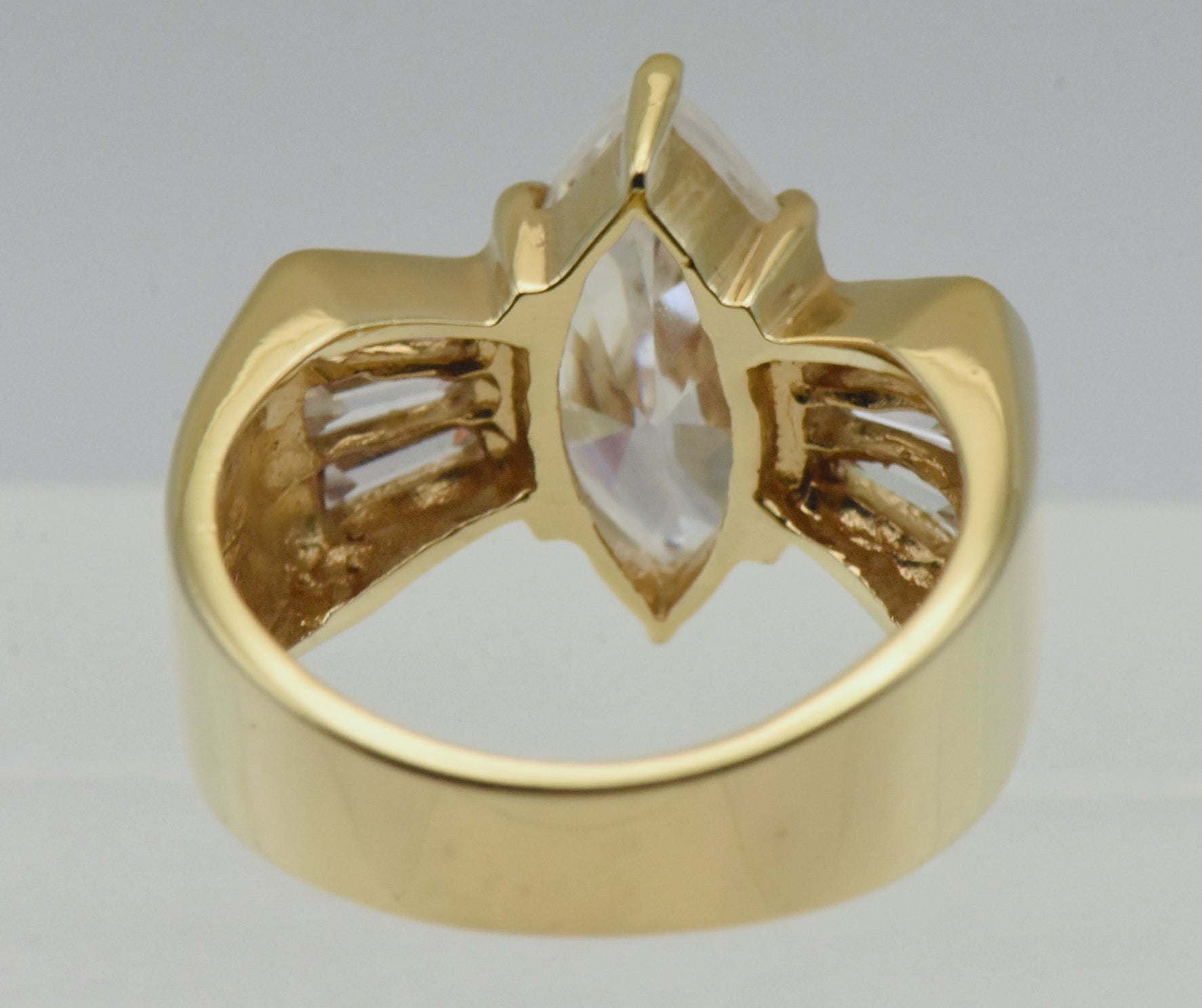 Vintage Vermeil Cubic Zirconia Bow Tie Ring - Size 6