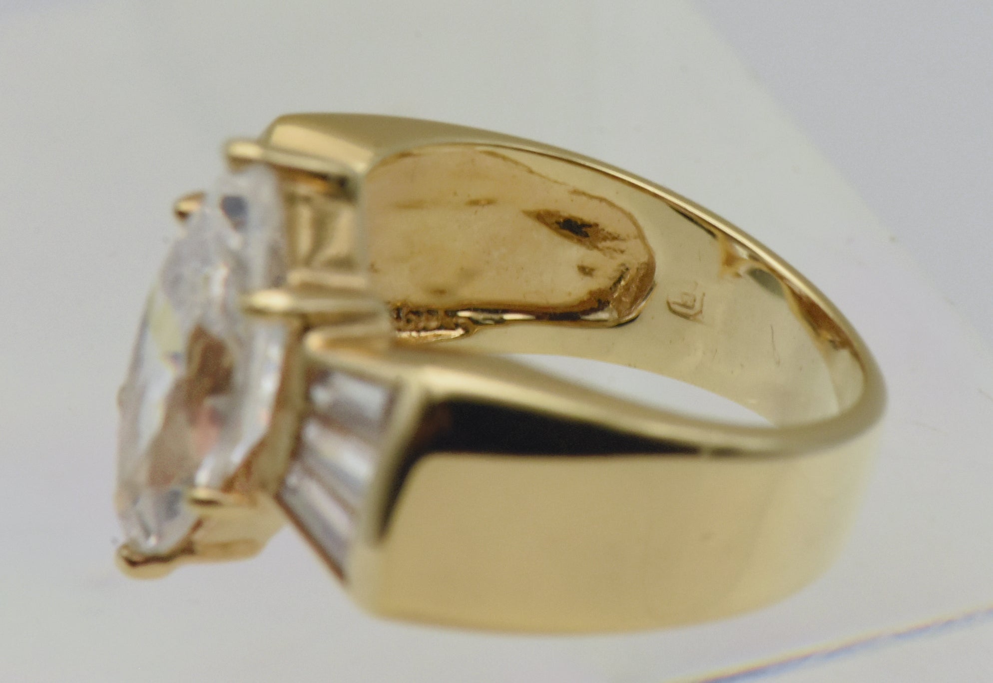 Vintage Vermeil Cubic Zirconia Bow Tie Ring - Size 6