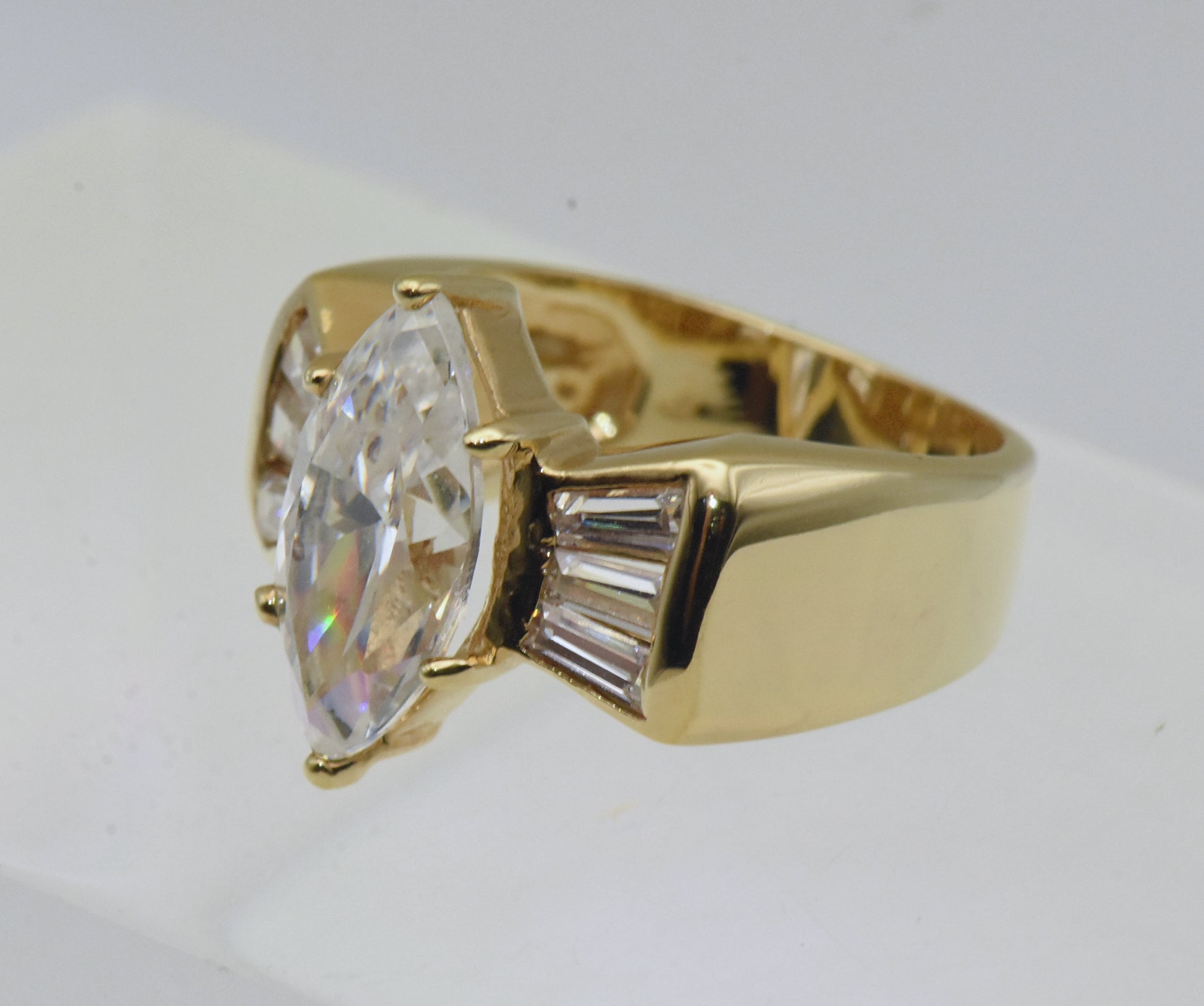 Vintage Vermeil Cubic Zirconia Bow Tie Ring - Size 6