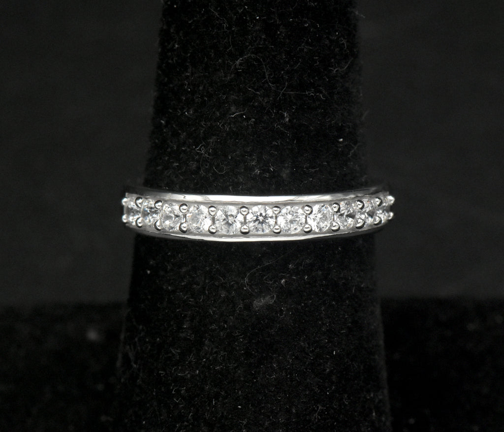 Vintage Sterling Silver Cubic Zirconia Ring - Size 7