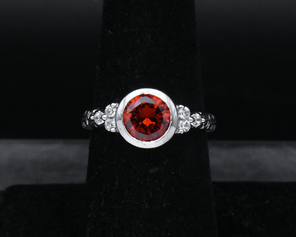 Sterling Silver Interchangeable Gem Ring - Size 7