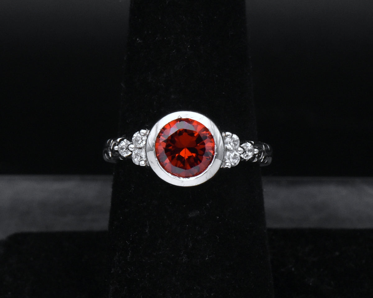 Sterling Silver Interchangeable Gem Ring - Size 7