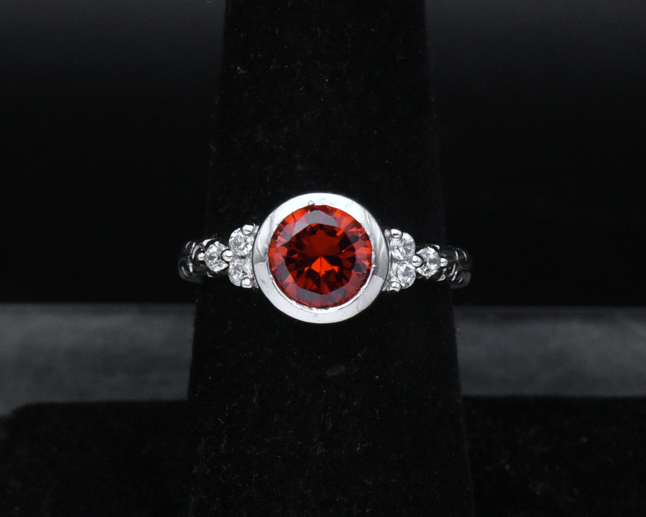 Sterling Silver Interchangeable Gem Ring - Size 7