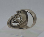 Vintage Sterling Silver Cubic Zirconia Modern Design Ring - Size 6